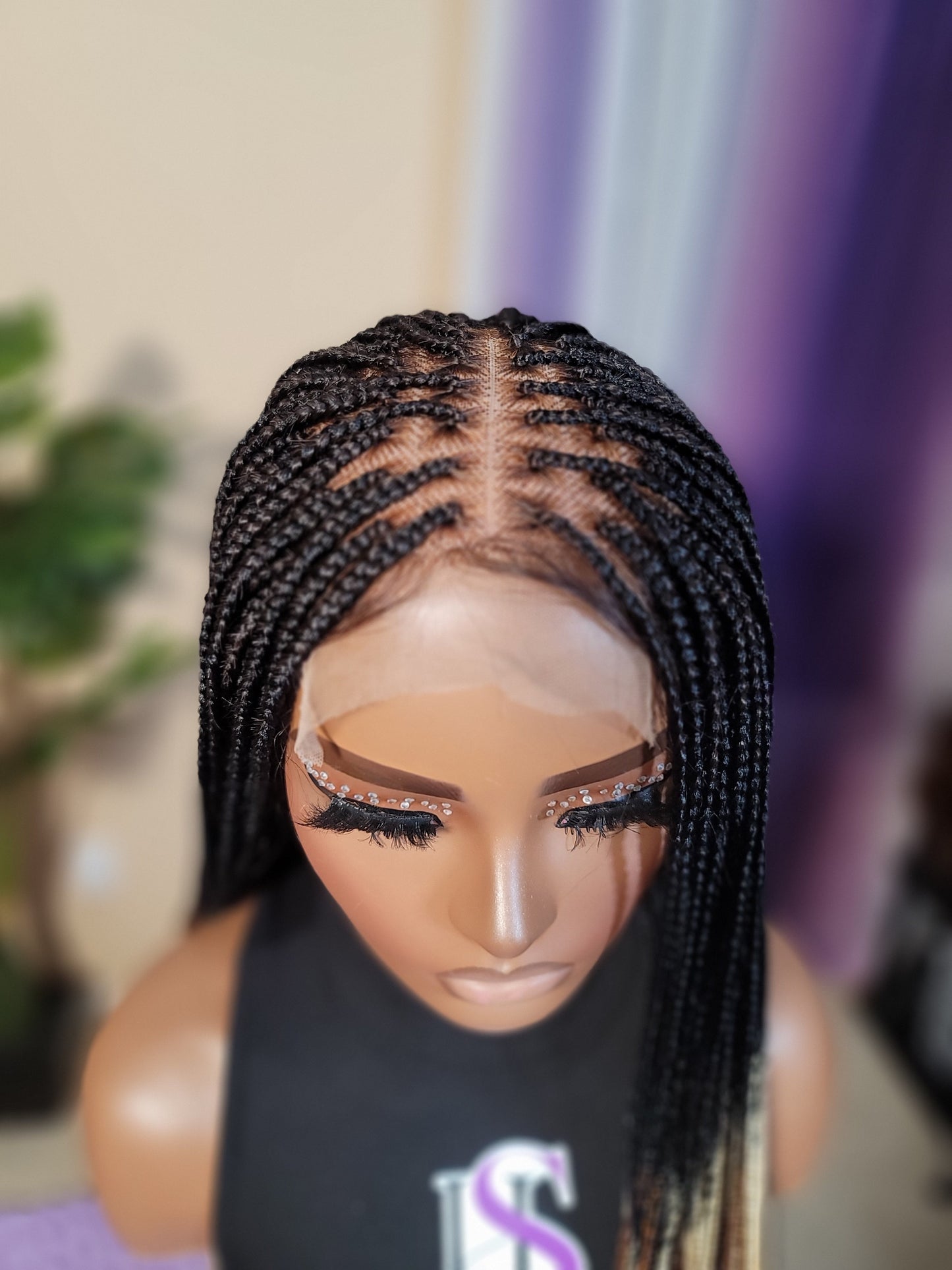KEWI (MELANIN OMBRE) | Mini MIXED OMBRE Knotless Box Braids | 5x5 CLOSURE (Ready to Ship)