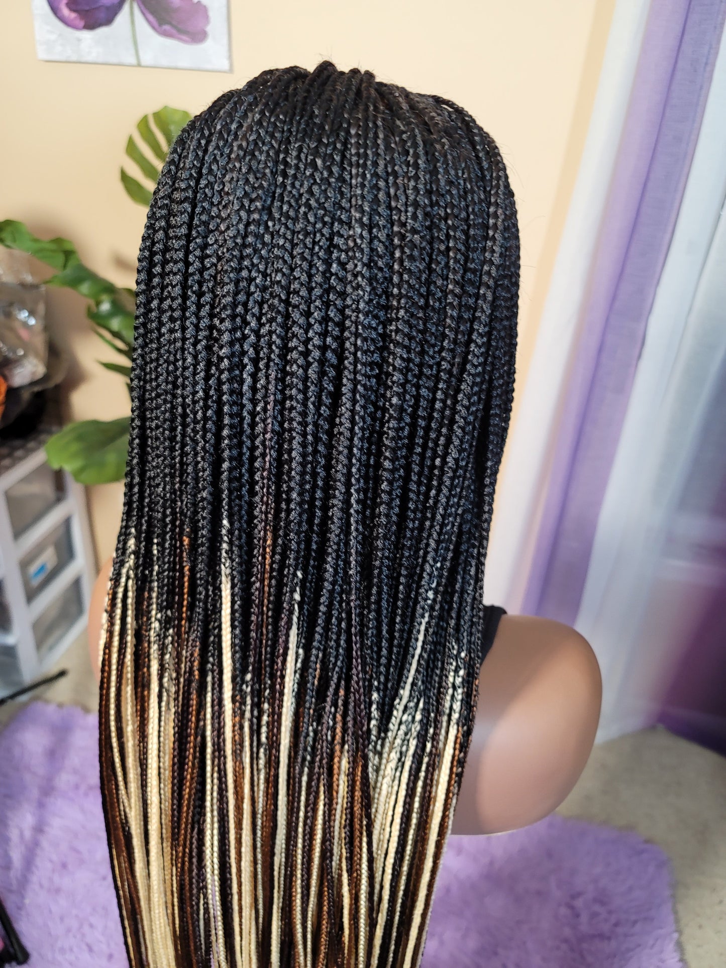KEWI (MELANIN OMBRE) | Mini MIXED OMBRE Knotless Box Braids | 5x5 CLOSURE (Ready to Ship)