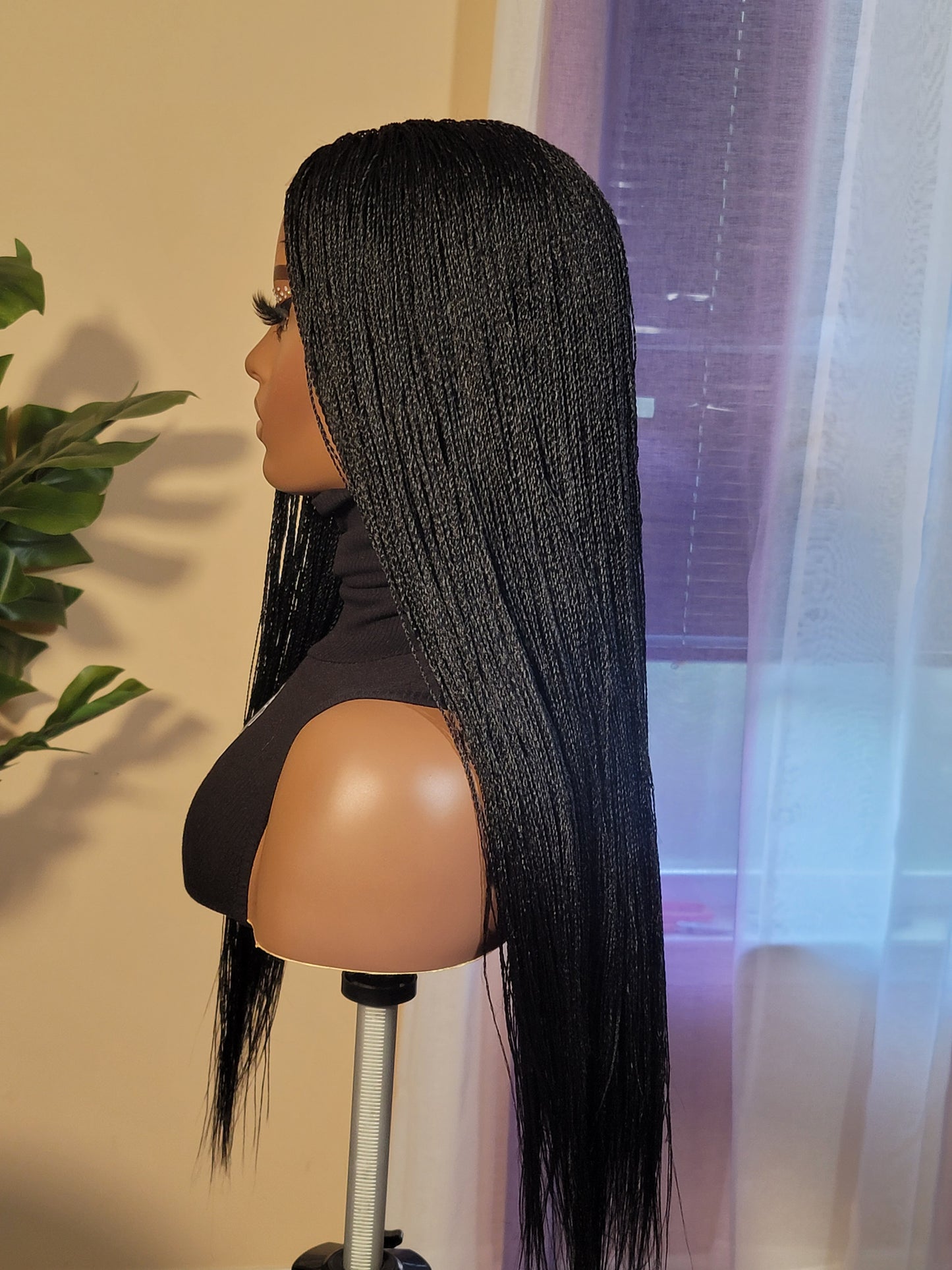 KIMMIE (BLACK) | Middle Part SUPER SLIM Micro Twists | 2x4 CLOSURE (Ready to Ship)