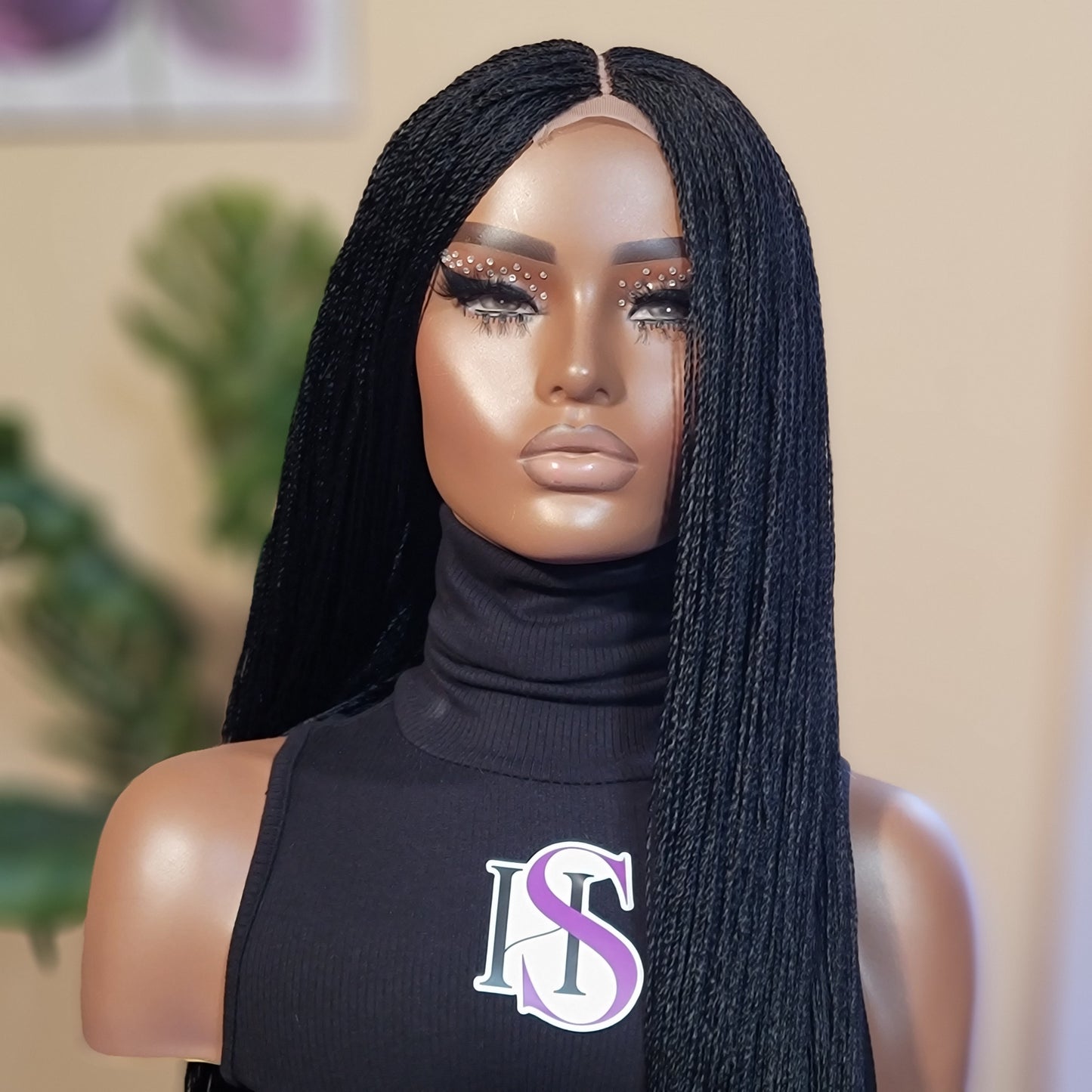 KIMMIE (BLACK) | Middle Part SUPER SLIM Micro Twists | 2x4 CLOSURE (Ready to Ship)