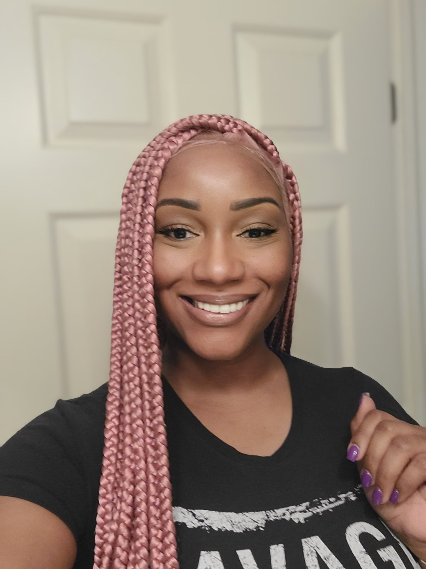 Yvette | Large Triangle Knotless Braids | FULL LACE (Ready to Ship)