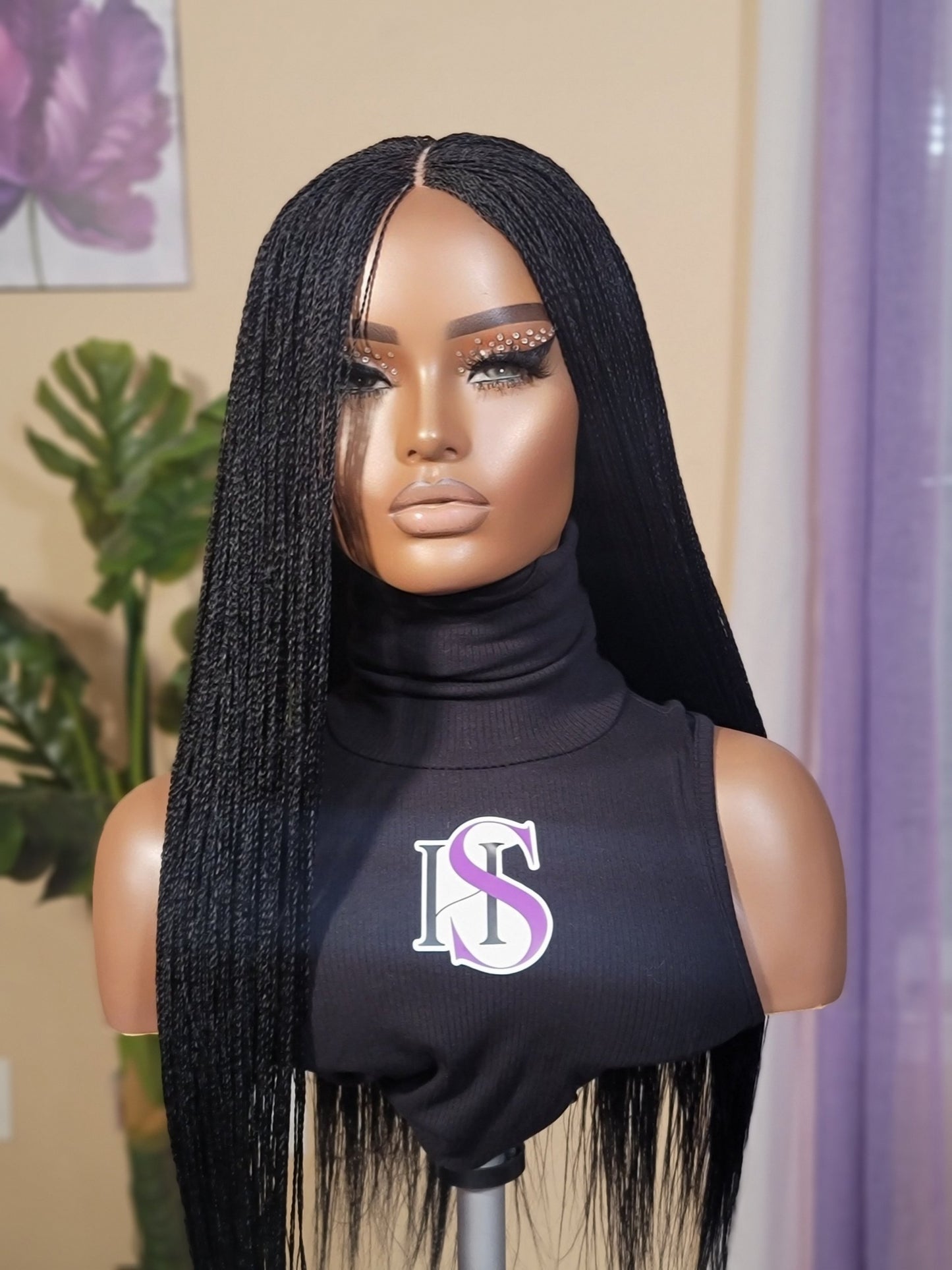 KIMMIE (BLACK) | Middle Part SUPER SLIM Micro Twists | 2x4 CLOSURE (Ready to Ship)