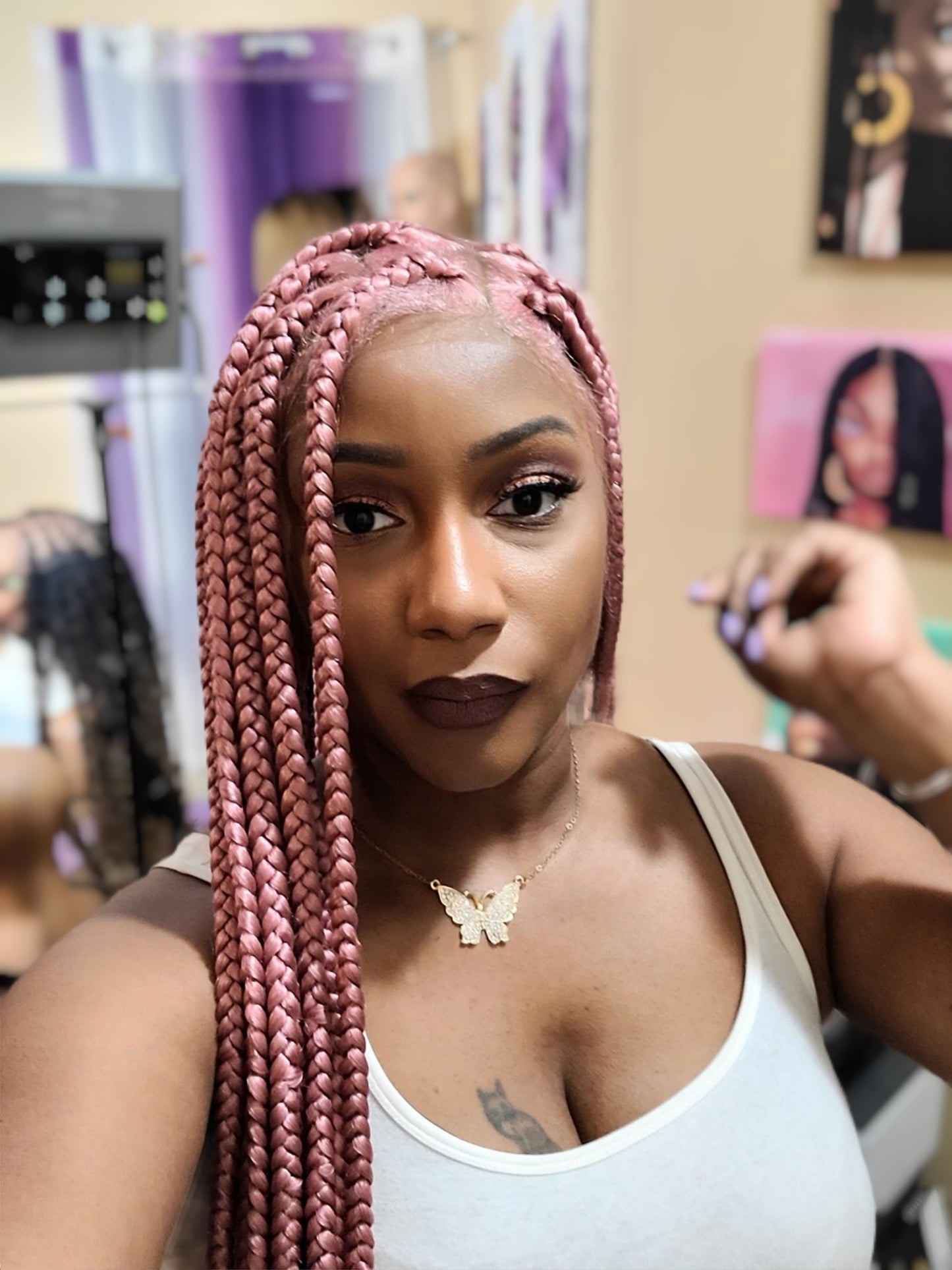 Yvette | Large Triangle Knotless Braids | FULL LACE (Ready to Ship)