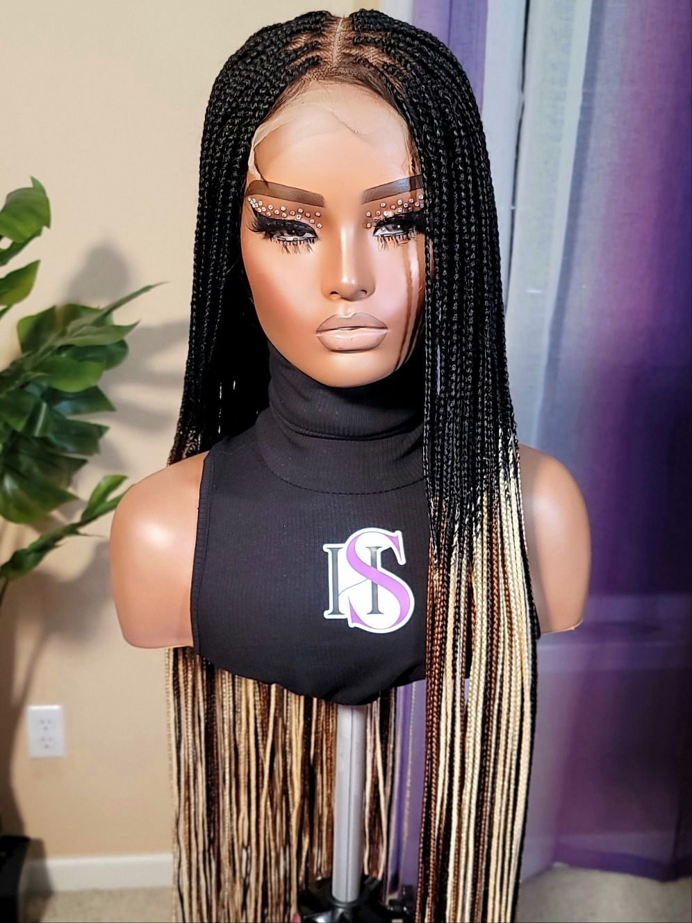 KEWI (MELANIN OMBRE) | Mini MIXED OMBRE Knotless Box Braids | 5x5 CLOSURE (Ready to Ship)