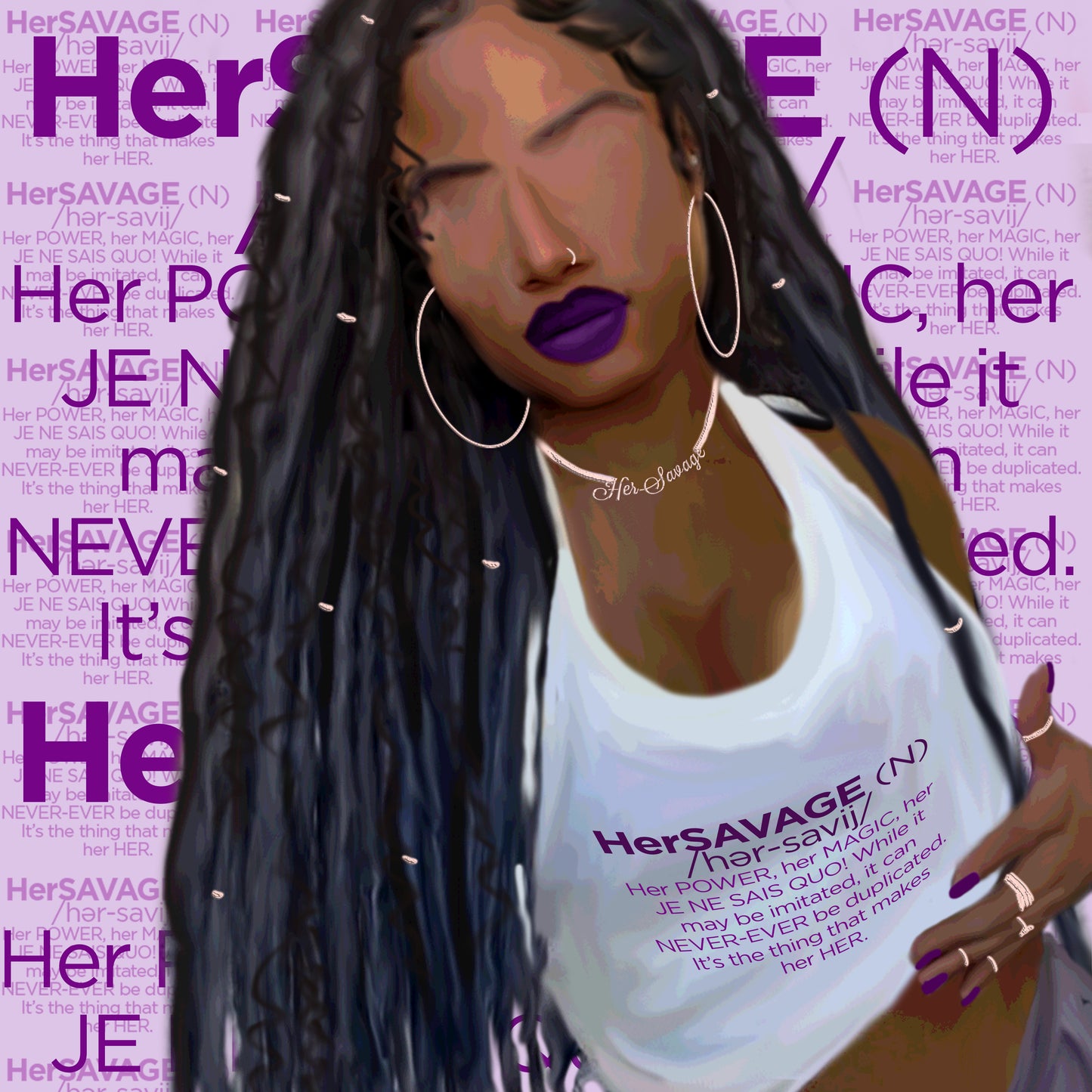 HerSAVAGE Woman Screenprint Cropped Hoodie