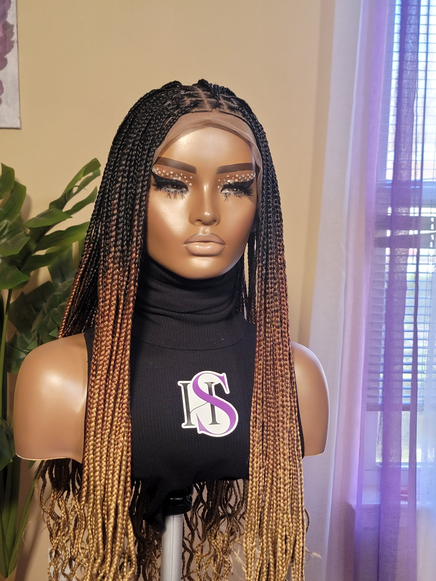 LAILAH 'Wavy' (3 Tone Ombre) | Small Knotless Braids | FULL LACE (Ready to Ship)