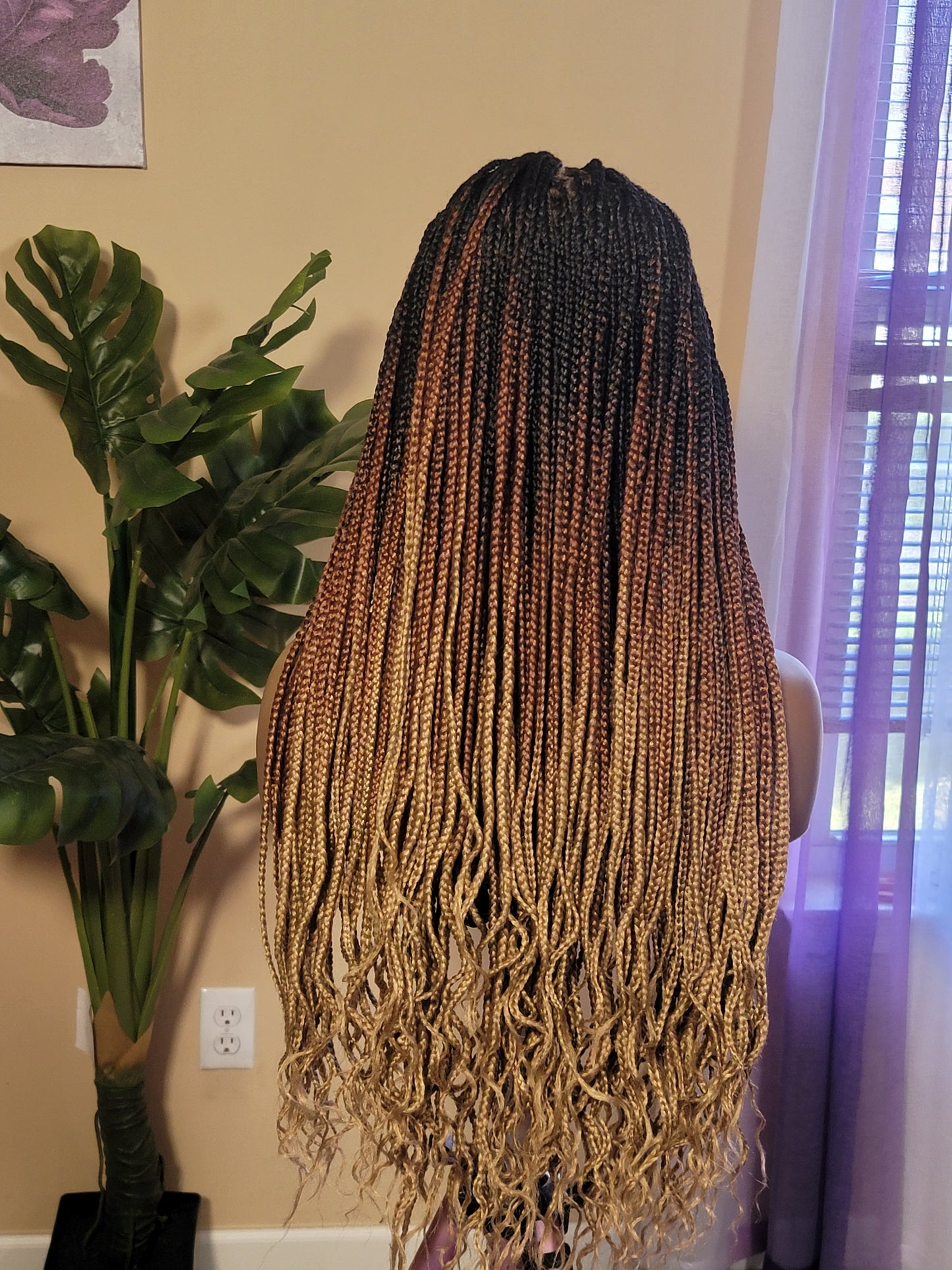 LAILAH 'Wavy' (3 Tone Ombre) | Small Knotless Braids | FULL LACE (Ready to Ship)