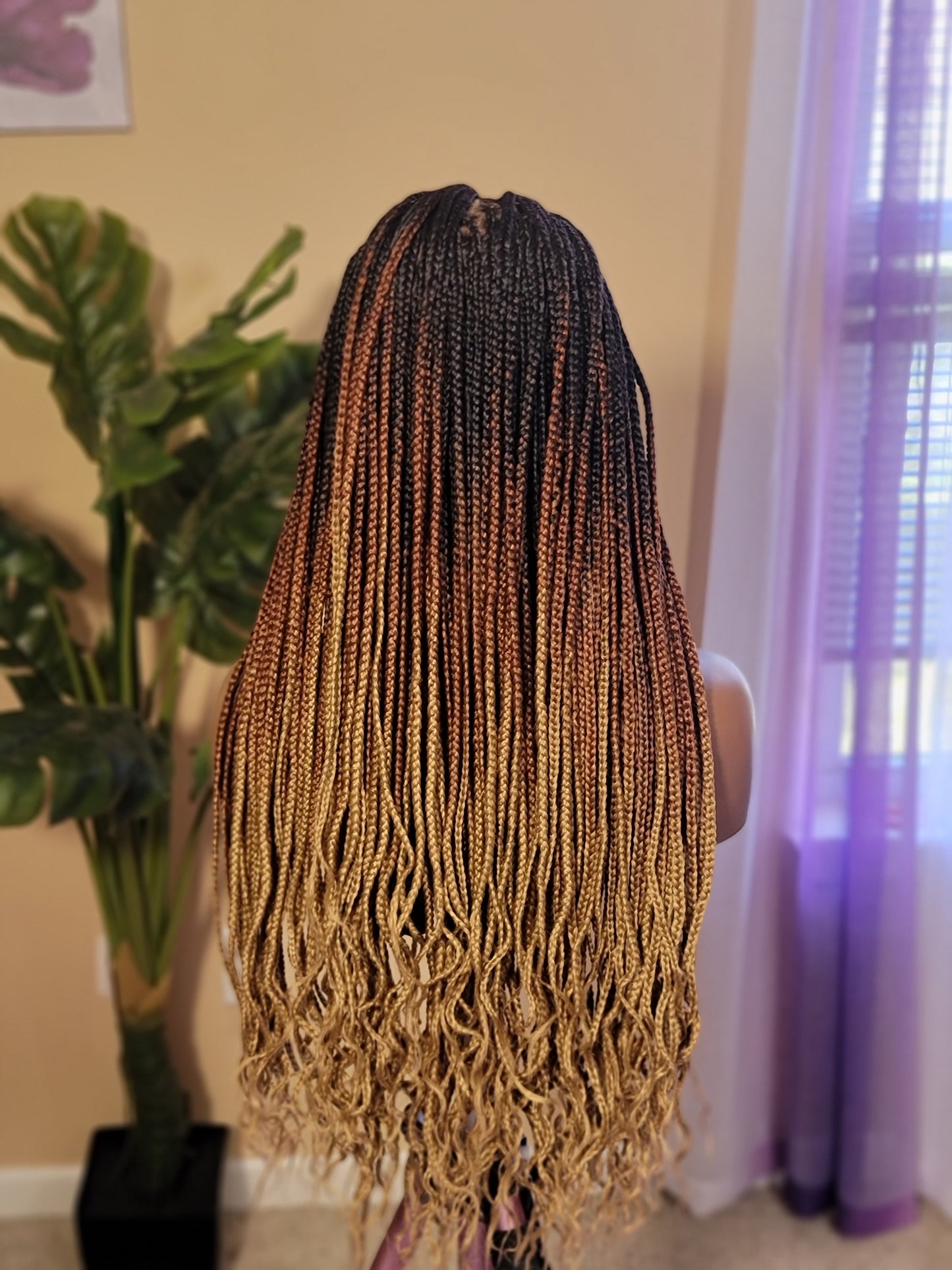 LAILAH 'Wavy' (3 Tone Ombre) | Small Knotless Braids | FULL LACE (Ready to Ship)