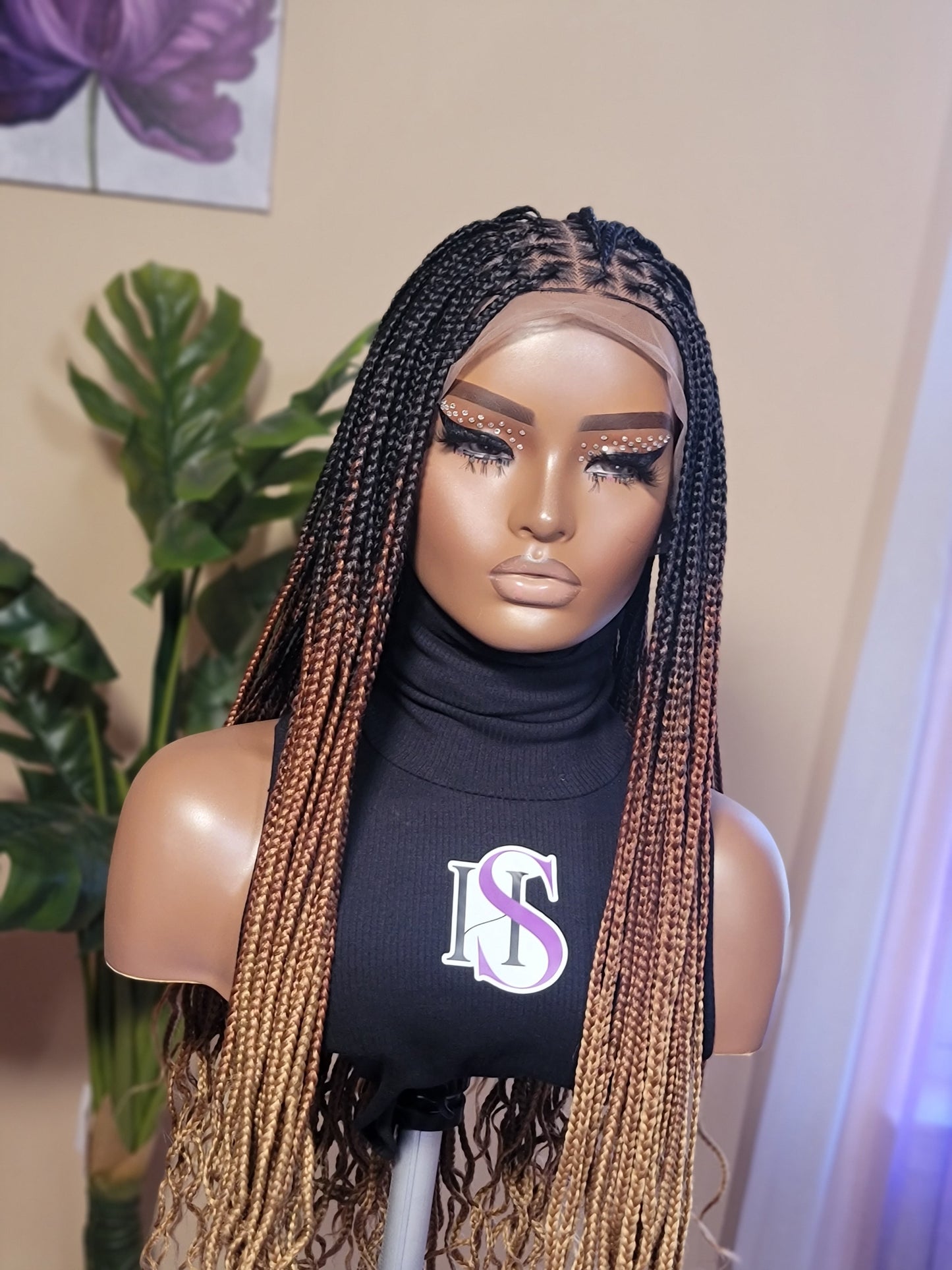 LAILAH 'Wavy' (3 Tone Ombre) | Small Knotless Braids | FULL LACE (Ready to Ship)