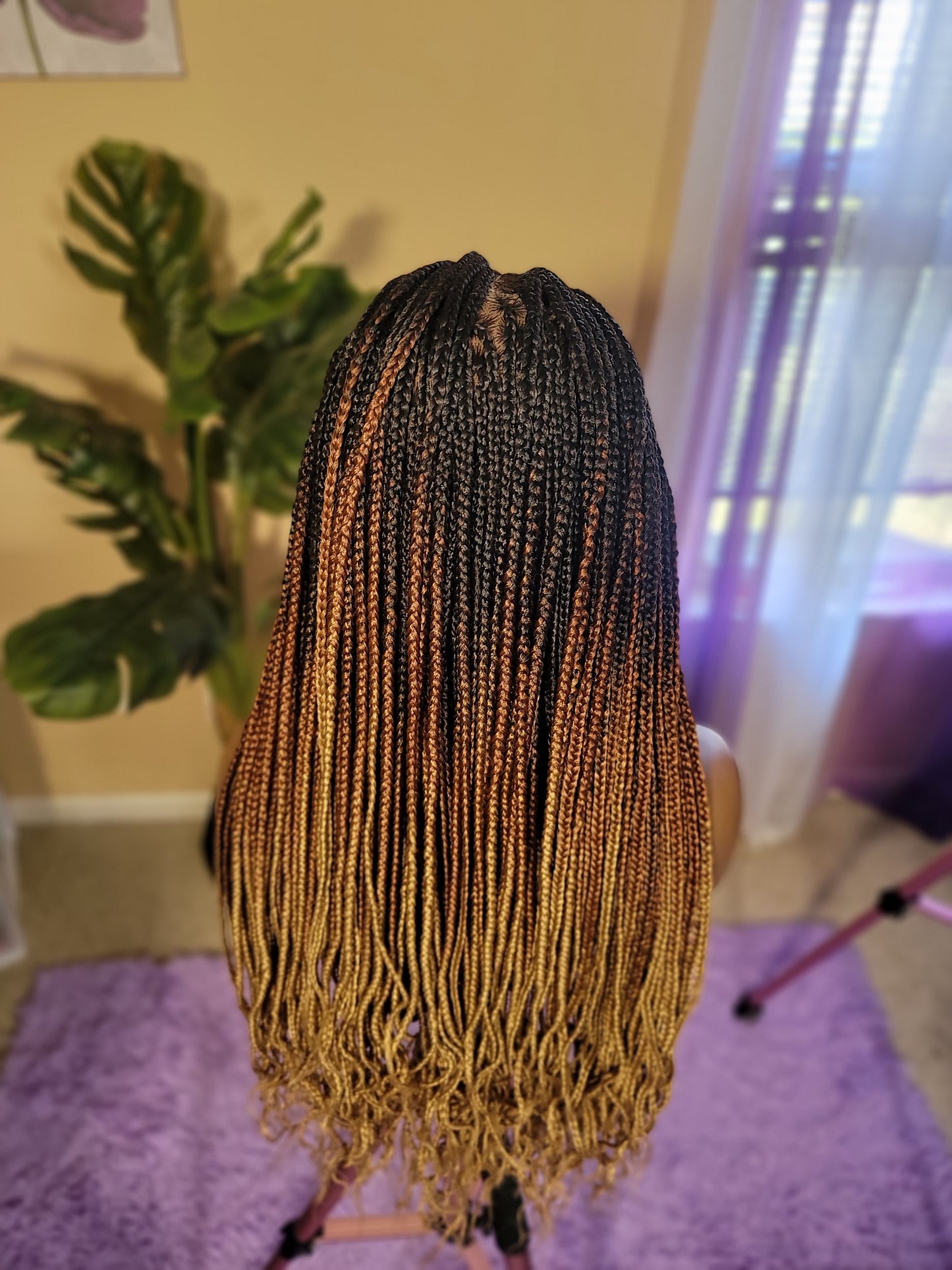 LAILAH 'Wavy' (3 Tone Ombre) | Small Knotless Braids | FULL LACE (Ready to Ship)