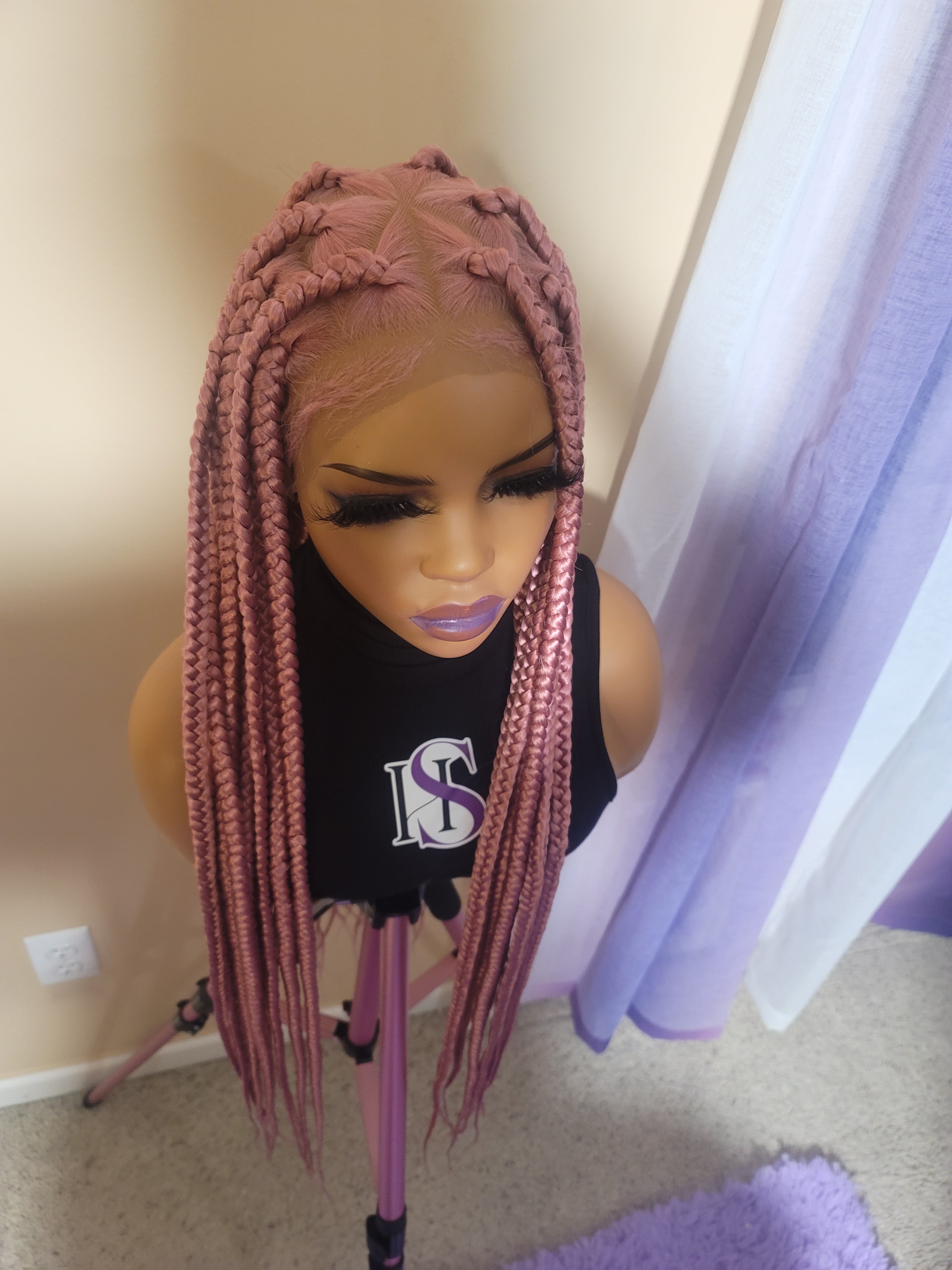 Yvette | Large Triangle Knotless Braids | FULL LACE (Ready to Ship)