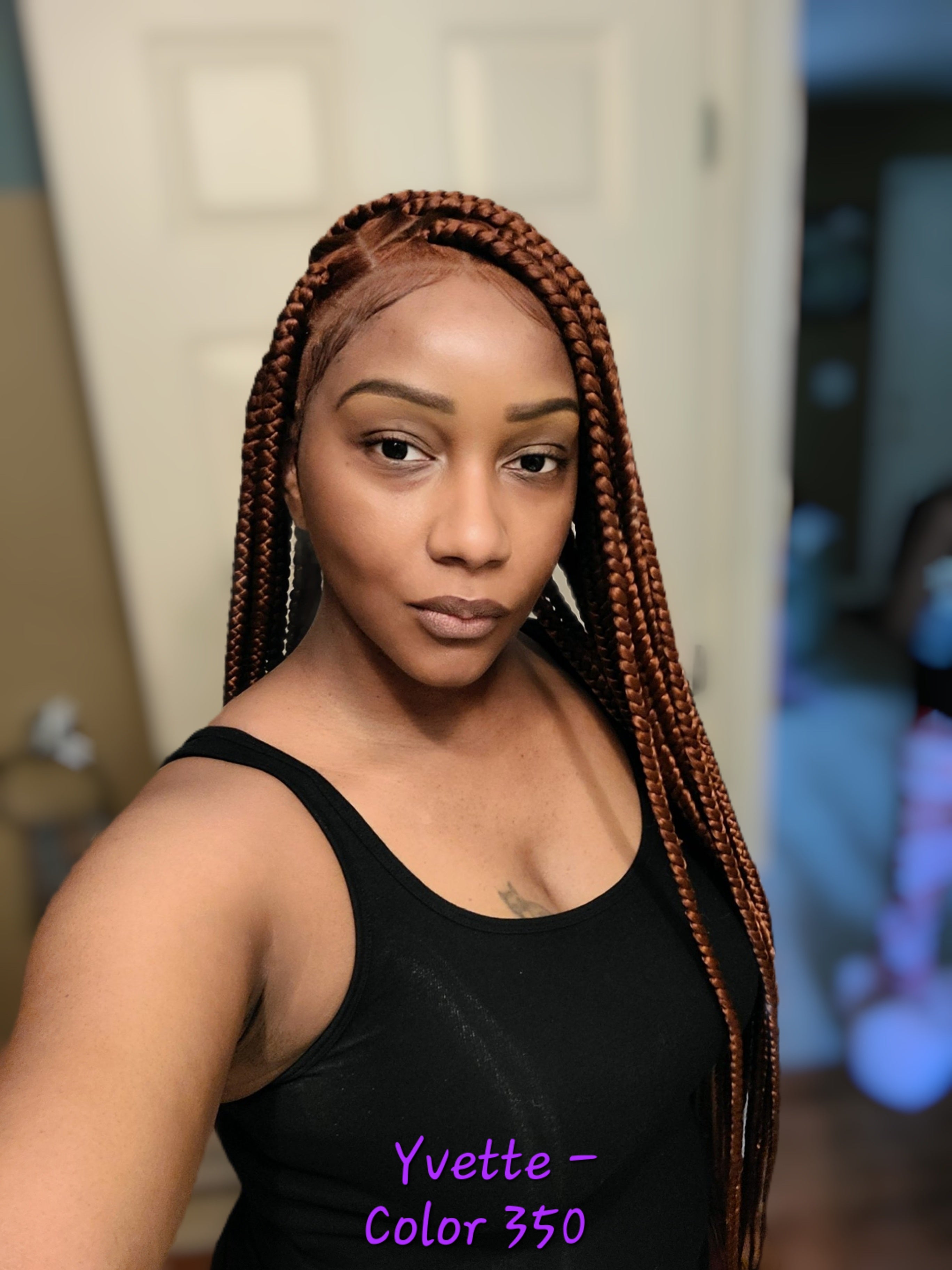Yvette | Large Triangle Knotless Braids | FULL LACE (Ready to Ship)