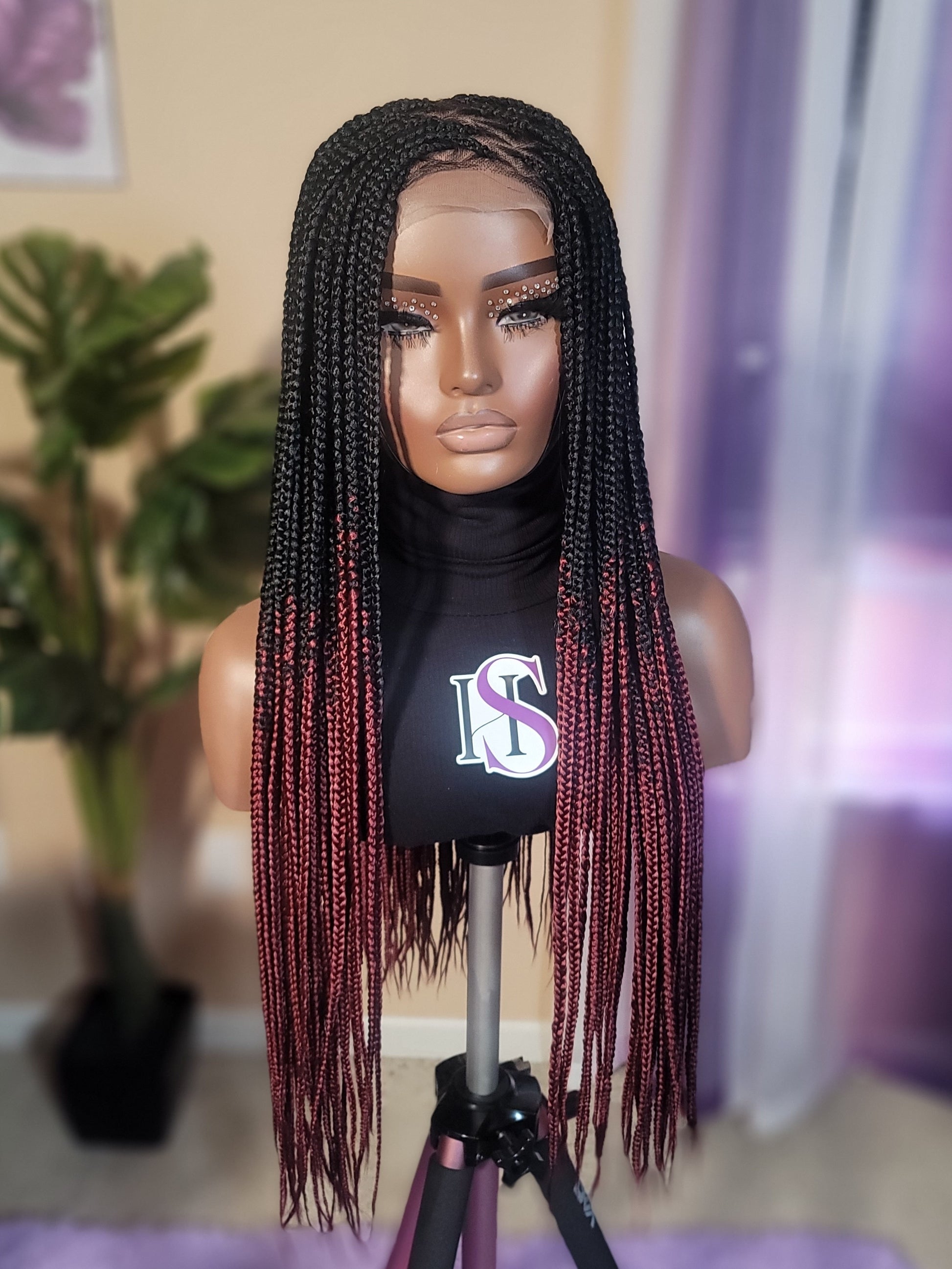 Preorder full lace wig, Knotless braids, braided wigs for black