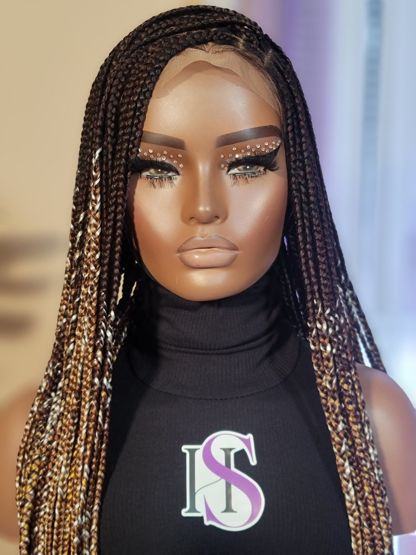 MORGAN (LATTE OMBRE)| Smedium Ombre Blended Mixed Colors Knotless Braids | FULL LACE (Ready to Ship)