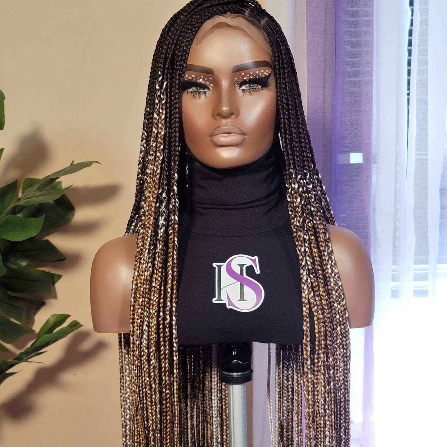 MORGAN (LATTE OMBRE)| Smedium Ombre Blended Mixed Colors Knotless Braids | FULL LACE (Ready to Ship)