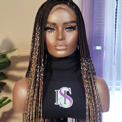 MORGAN (LATTE OMBRE)| Smedium Ombre Blended Mixed Colors Knotless Braids | FULL LACE (Ready to Ship)