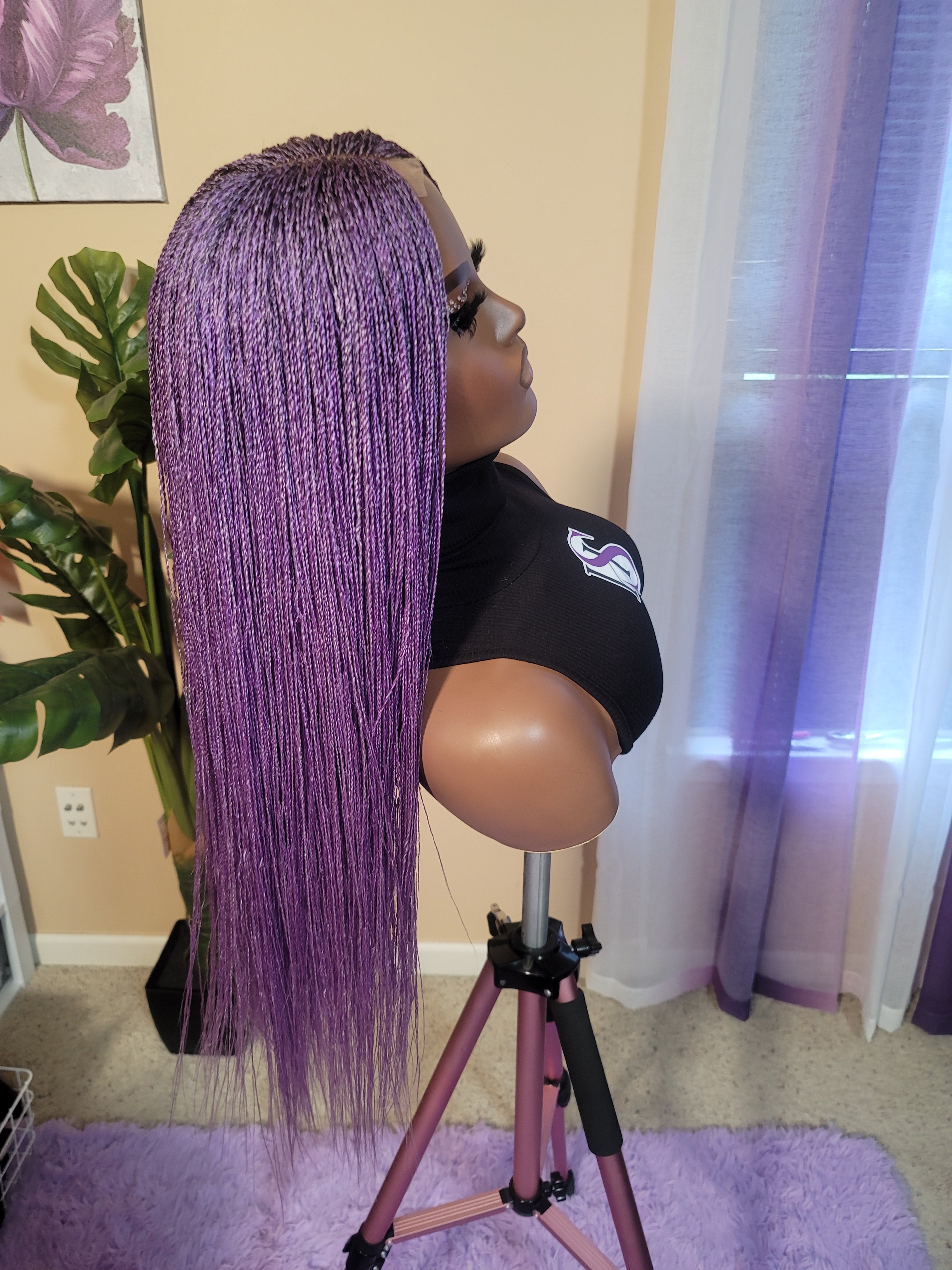 KIMMIE (Lavender Blend) | Middle Part SUPER SLIM Micro Twists | 2x4 CLOSURE (Ready to Ship)