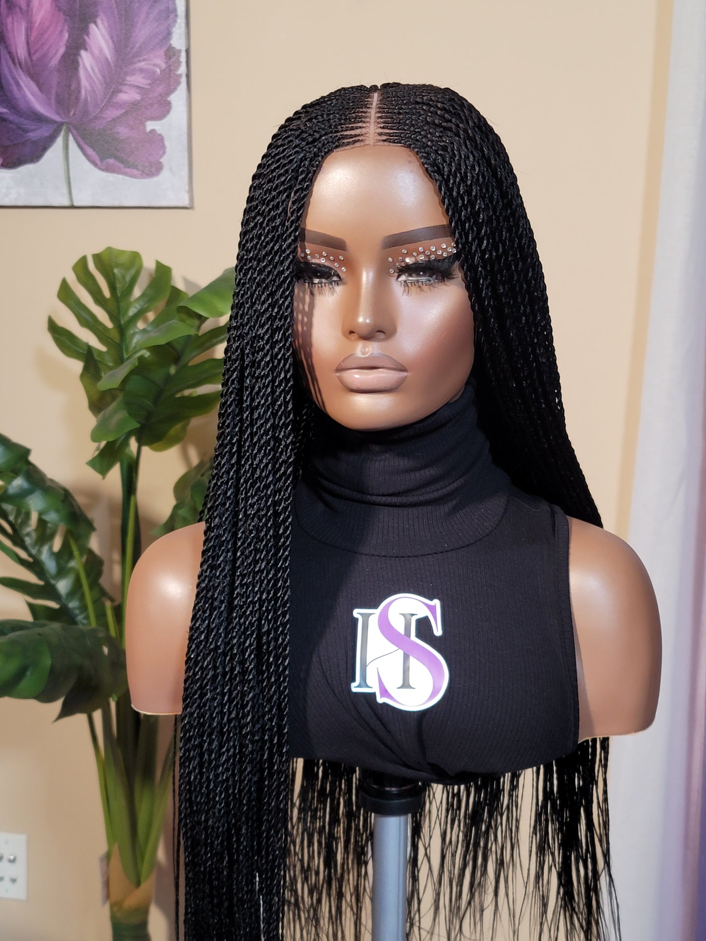 CHELLE (BLACK TWISTS) | Middle Part Tribal Twists | 2x4 CLOSURE (Ready To Ship)