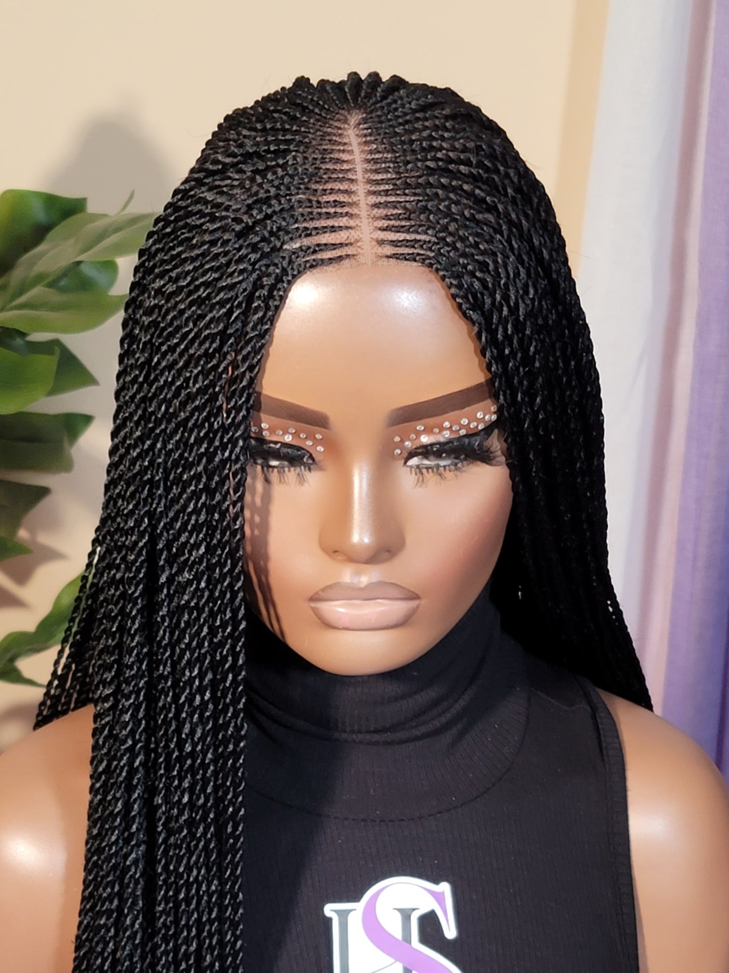 CHELLE (BLACK TWISTS) | Middle Part Tribal Twists | 2x4 CLOSURE (Ready To Ship)