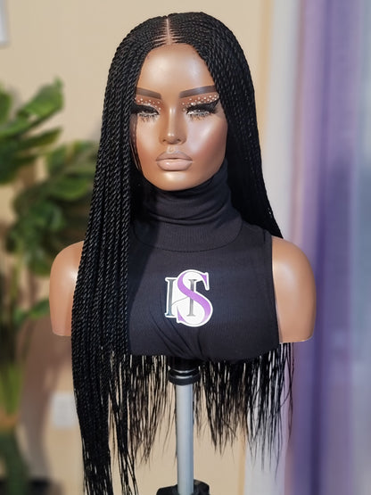 CHELLE (BLACK TWISTS) | Middle Part Tribal Twists | 2x4 CLOSURE (Ready To Ship)