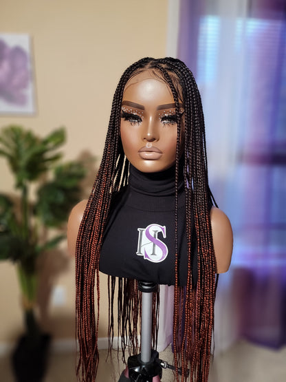 CIERA (Brown/Cinnamon OMBRE)| Smedium Knotless Braids | FULL LACE (Ready to Ship)
