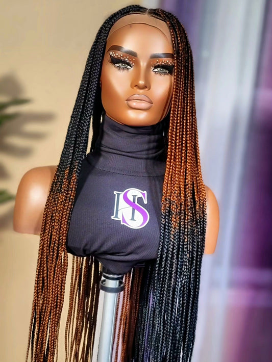 JADE (Black/Blonde Ombre MIX)| Small Knotless Braids | FULL LACE (Ready to Ship)