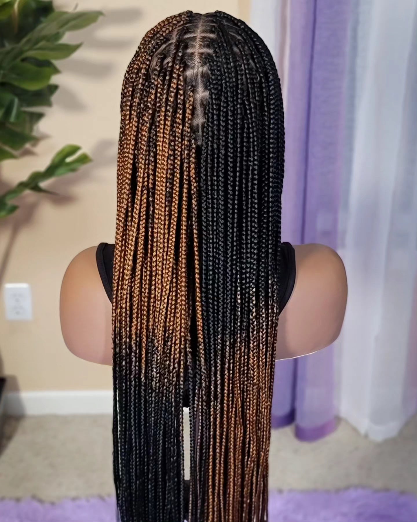 JADE (Black/Blonde Ombre MIX)| Small Knotless Braids | FULL LACE (Ready to Ship)