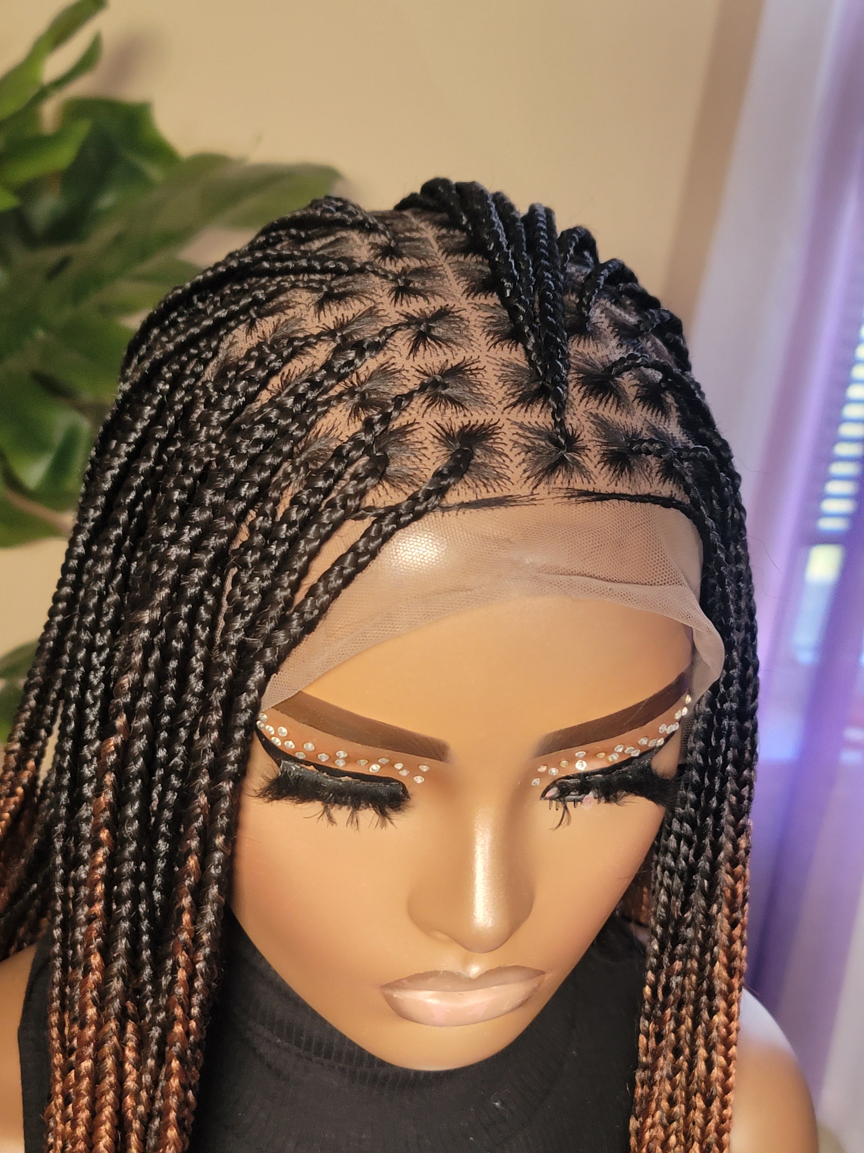 LAILAH 'Wavy' (3 Tone Ombre) | Small Knotless Braids | FULL LACE (Ready to Ship)
