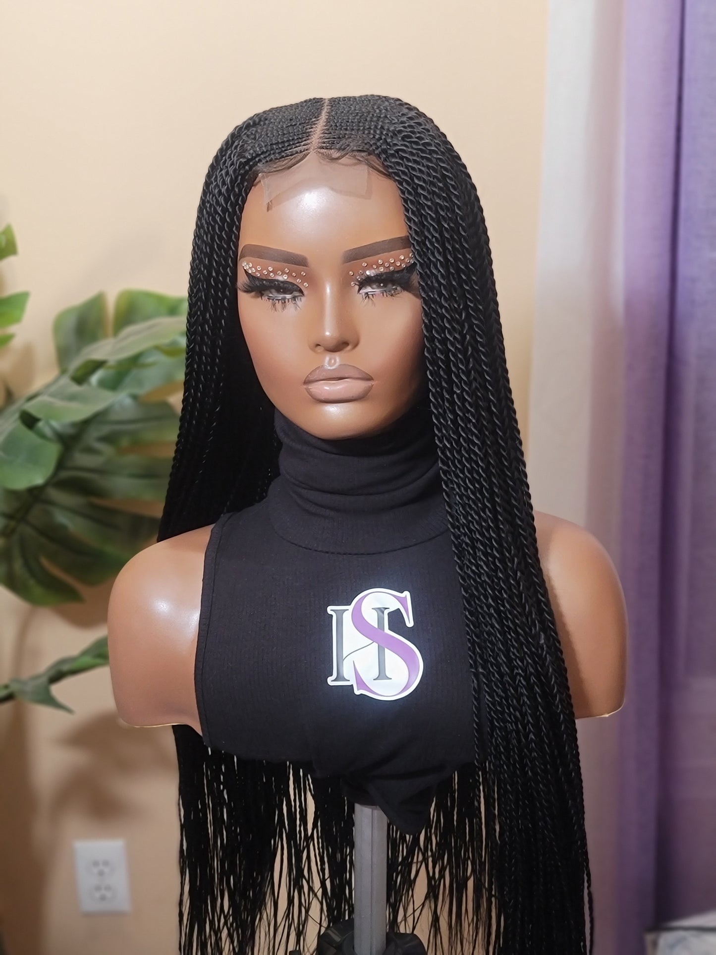 CHELLE (BLACK TWISTS) | Middle Part Tribal Twists | 3x4 CLOSURE (Ready To Ship)
