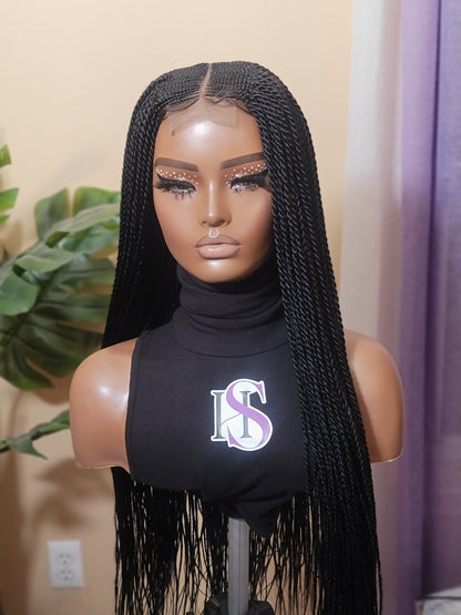 CHELLE (BLACK TWISTS) | Middle Part Tribal Twists | 3x4 CLOSURE (Ready To Ship)