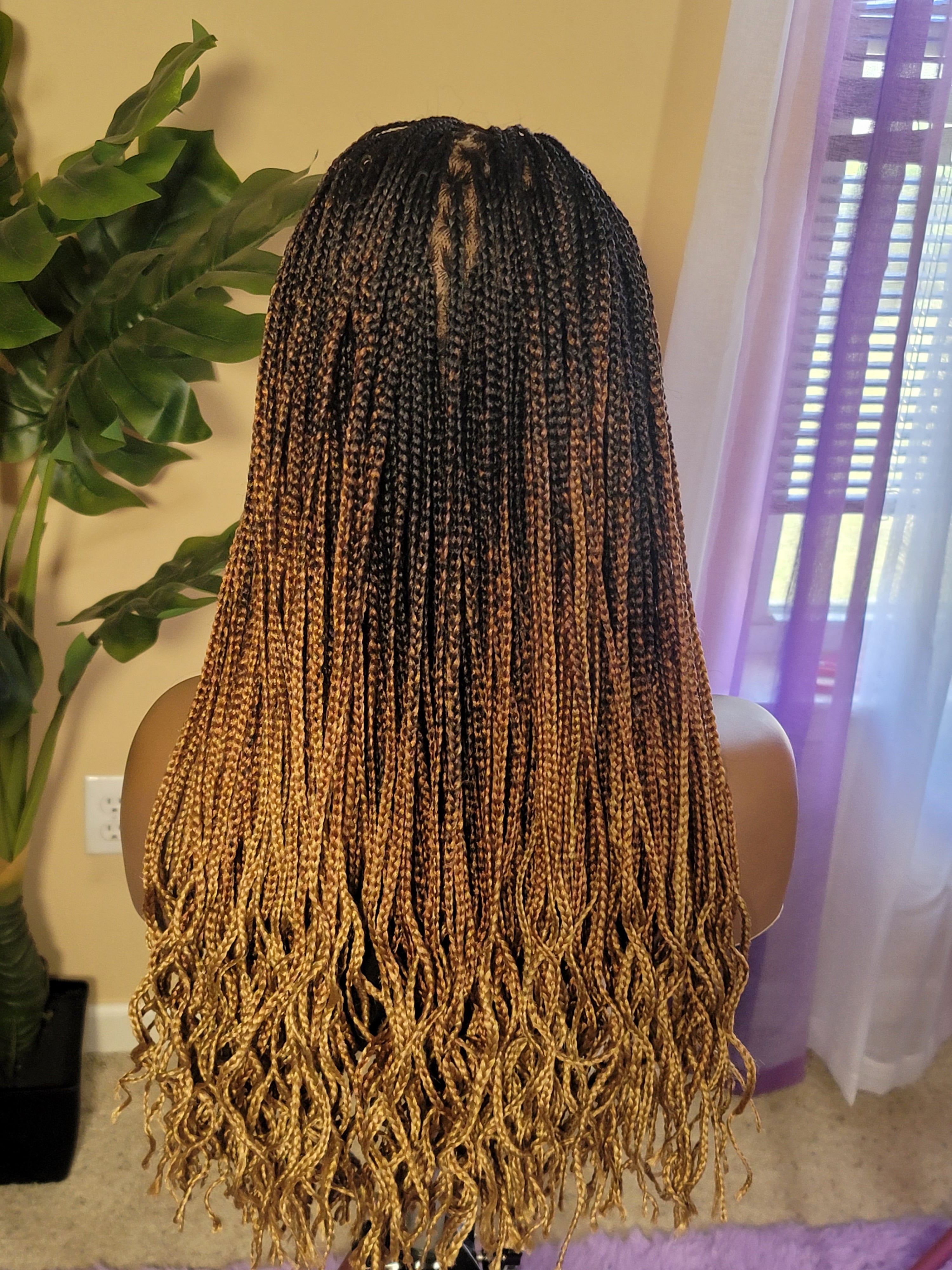 LAILAH 'Wavy' (3 Tone Ombre) | Small Knotless Braids | FULL LACE (Ready to Ship) SMALL CAP