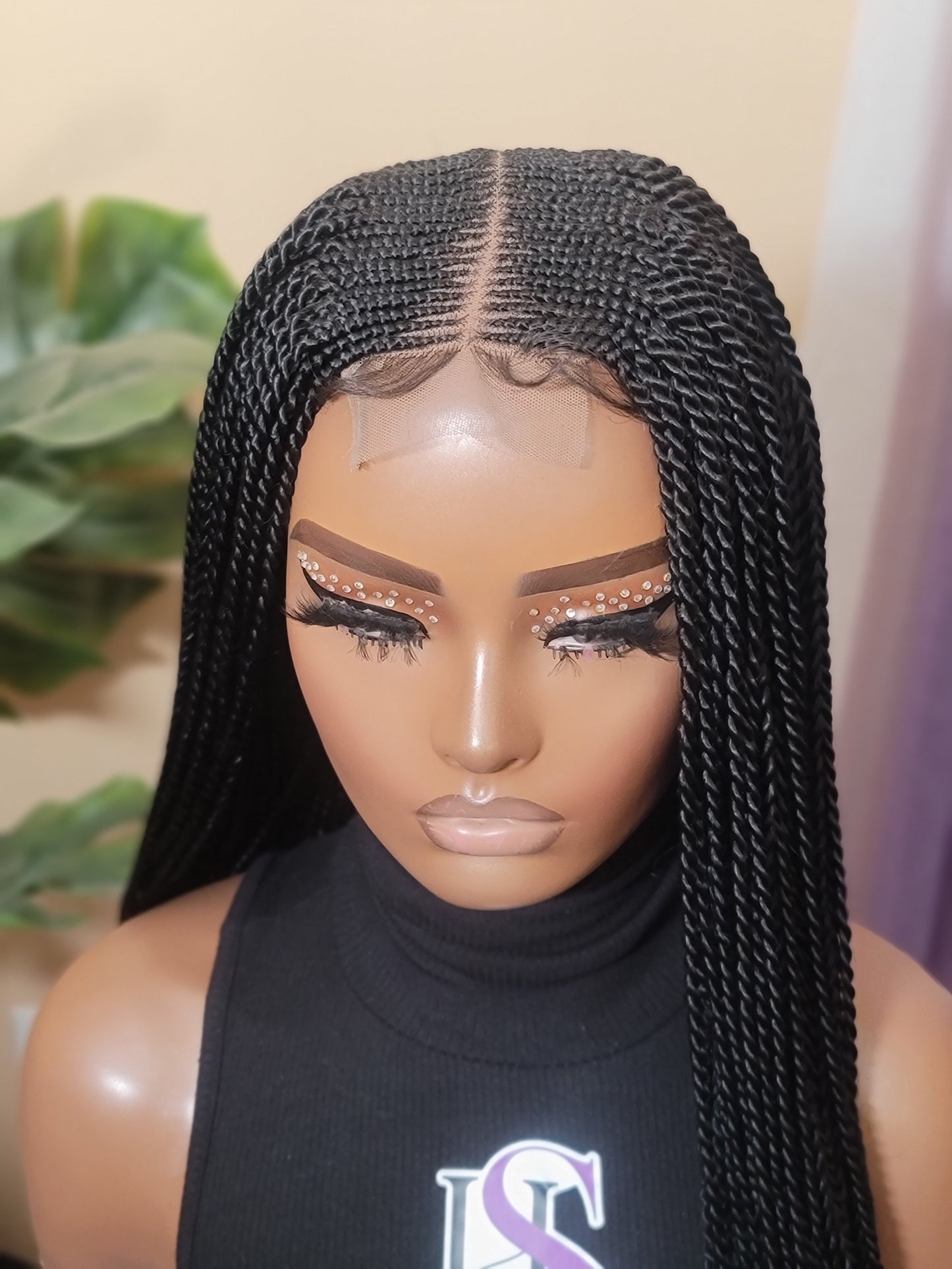 CHELLE (BLACK TWISTS) | Middle Part Tribal Twists | 3x4 CLOSURE (Ready To Ship)