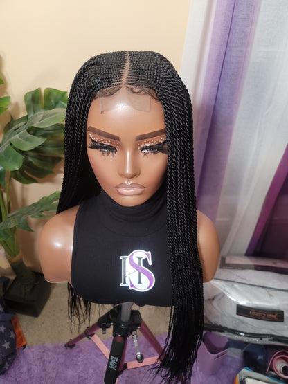 CHELLE (BLACK TWISTS) | Middle Part Tribal Twists | 3x4 CLOSURE (Ready To Ship)