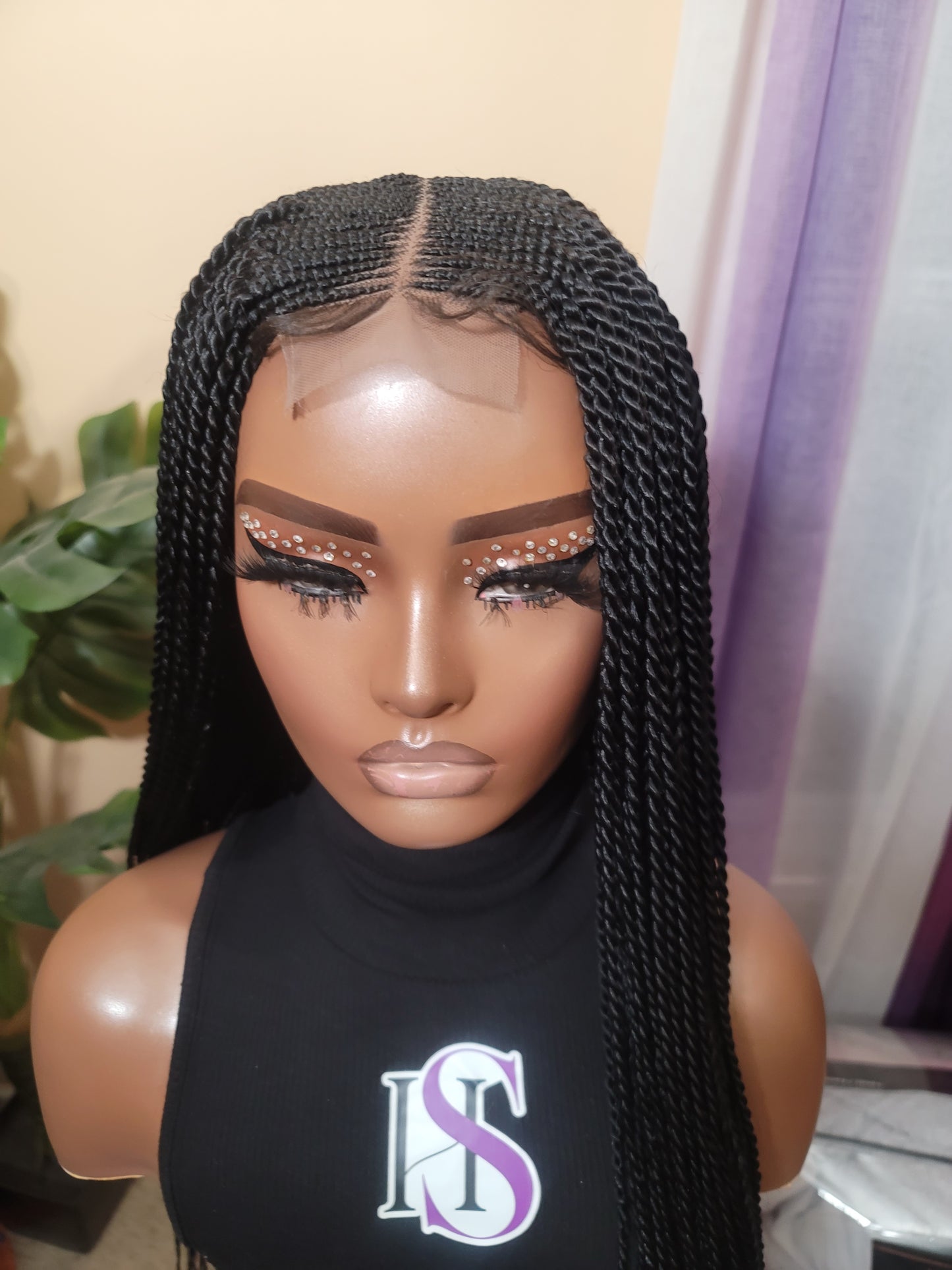 CHELLE (BLACK TWISTS) | Middle Part Tribal Twists | 3x4 CLOSURE (Ready To Ship)