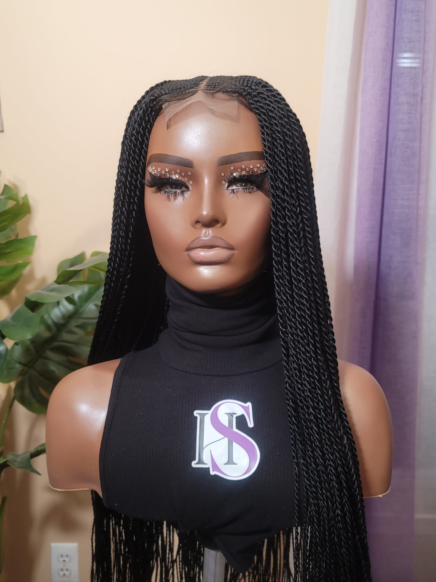 CHELLE (BLACK TWISTS) | Middle Part Tribal Twists | 3x4 CLOSURE (Ready To Ship)