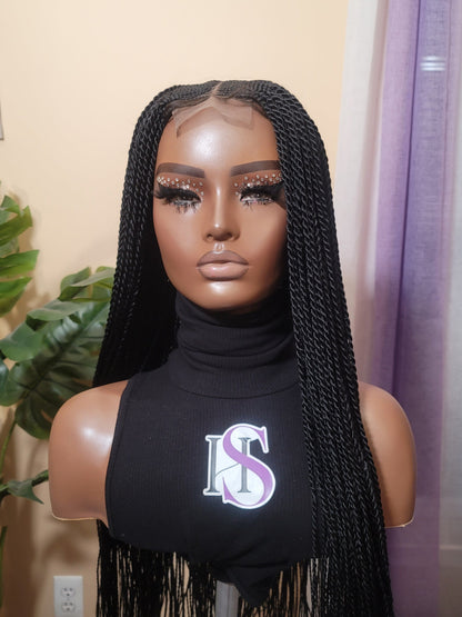 CHELLE (BLACK TWISTS) | Middle Part Tribal Twists | 3x4 CLOSURE (Ready To Ship)