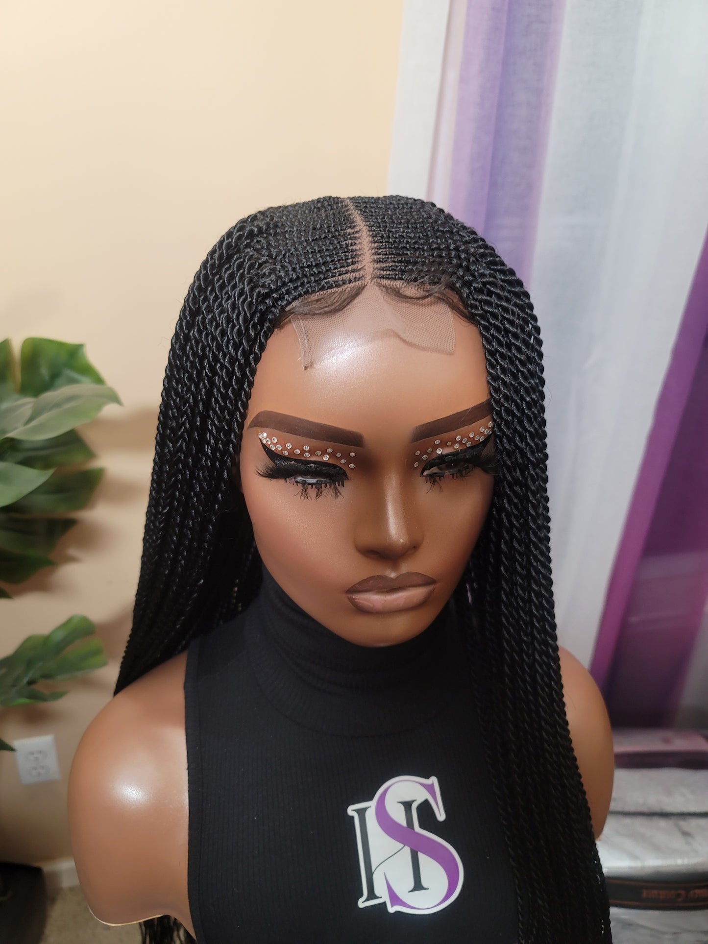 CHELLE (BLACK TWISTS) | Middle Part Tribal Twists | 3x4 CLOSURE (Ready To Ship)