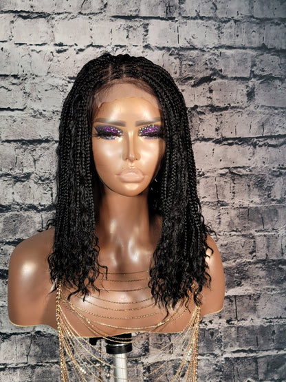 [CUSTOM ORDER for LISA] - LYRIC (BLACK) | Knotless Goddess Braids LOB | CLOSURE