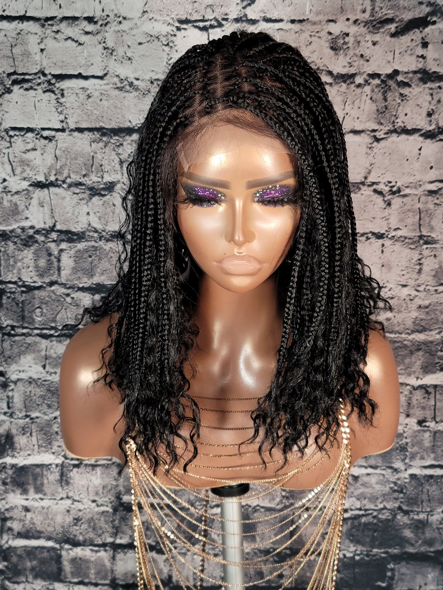 [CUSTOM ORDER for LISA] - LYRIC (BLACK) | Knotless Goddess Braids LOB | CLOSURE