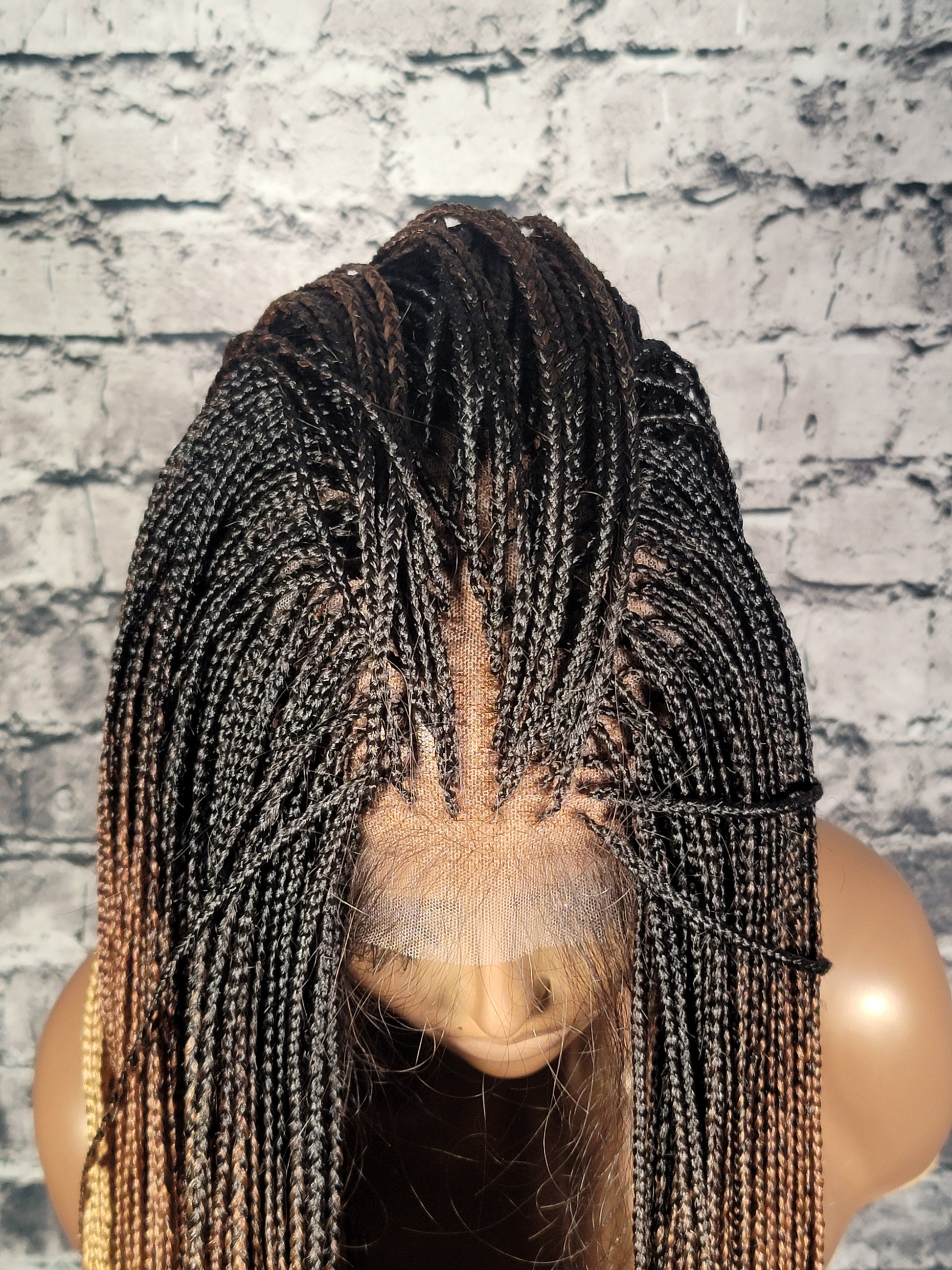 small knotless green and black knotless box braids